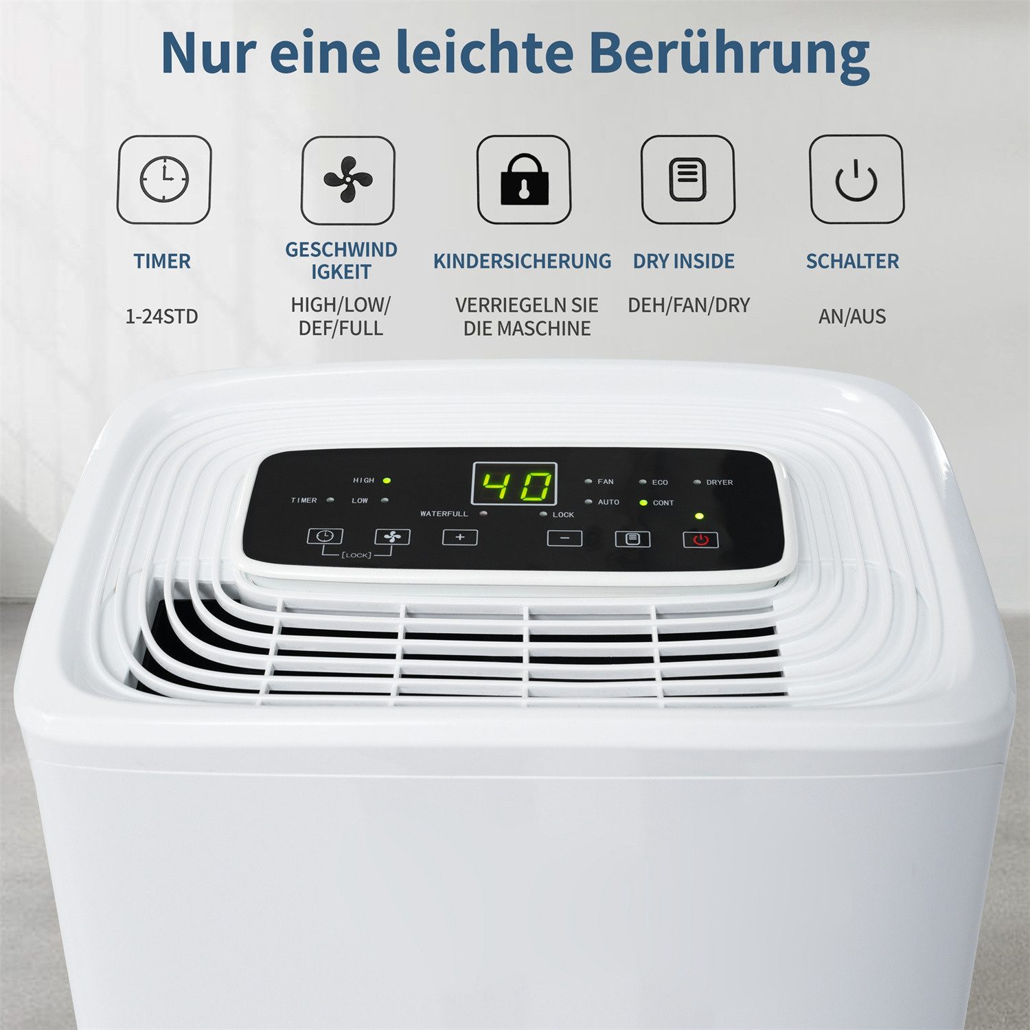 Luftentfeuchter 3 in1 Luftentfeuchter,Luftreiniger,Wäschetrockner, 12L / Tag