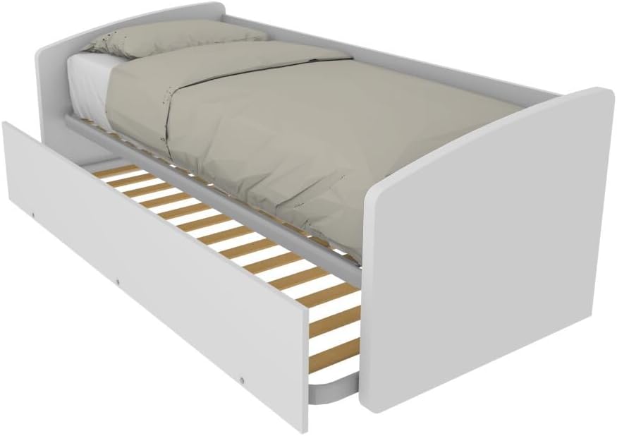 Divano Letto Singolo con Secondo Letto Estraibile – Design Funzionale - Bianco