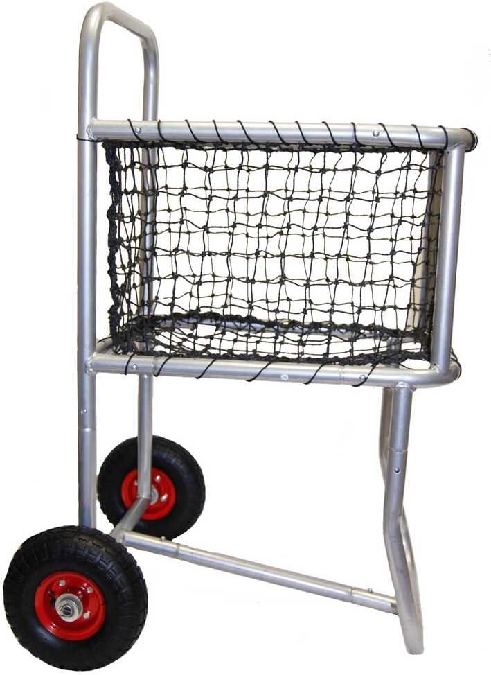 Armadietto portapalle professionale con ruote, carrello portapalle sportivo con ruote, portaoggetti per baseball per sport indoor e outdoor, palestra, scuola, club, nero, 45'' L x 61'' L x 114'' A