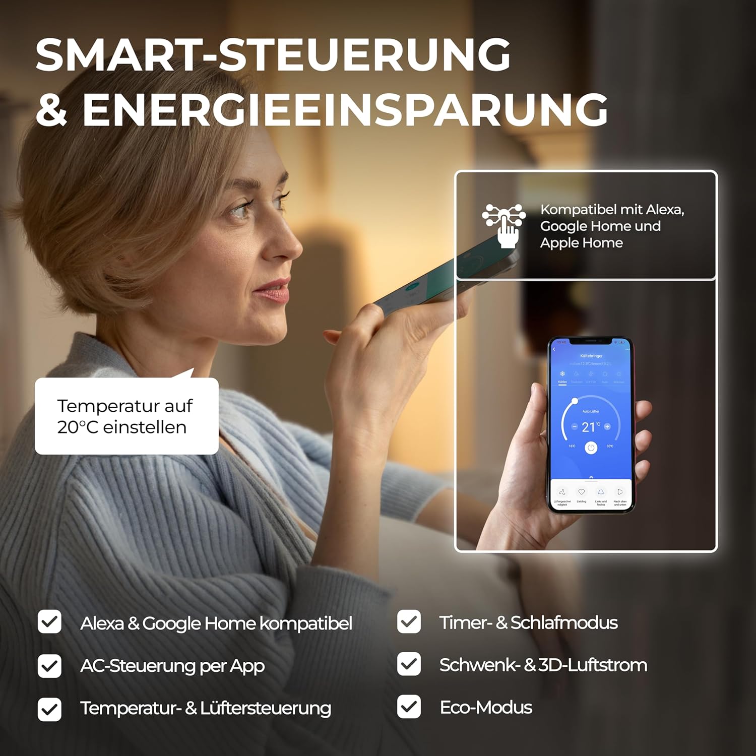 Kältebringer Split Klimaanlage - 18000 BTU (5,3 kW) - Klimagerät mit Heizfunktion, WiFi & App, bis 91qm, sehr leise - Set mit 5m Kupferleitung, Kältemittel R32, Montagematerial, Wandhalterung