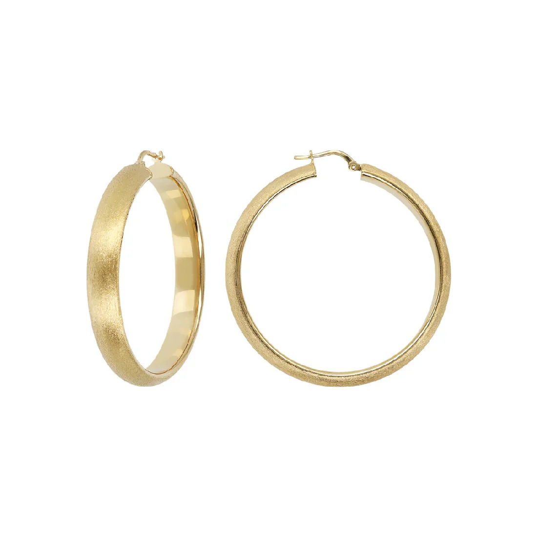 Orecchini cerchio Etrusca Gioielli grandi satinati WSET00716.YG