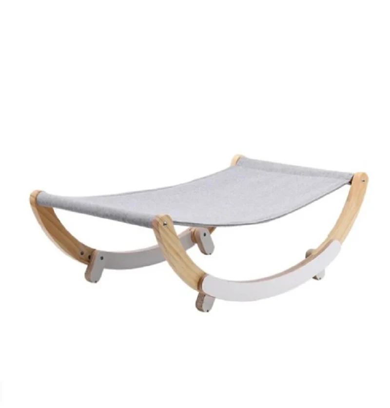 Cat Hammock Swing Bed with Wooden Frame