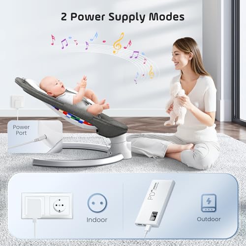 Kotsy sdraietta neonati con telecomando e controllo bluetooth per connessione smartphone,altalena neonato con cintura di sicurezza a 5 punti,con 5 ampiezze altalene timer a 3 stadi : Amazon.it: Prima infanzia