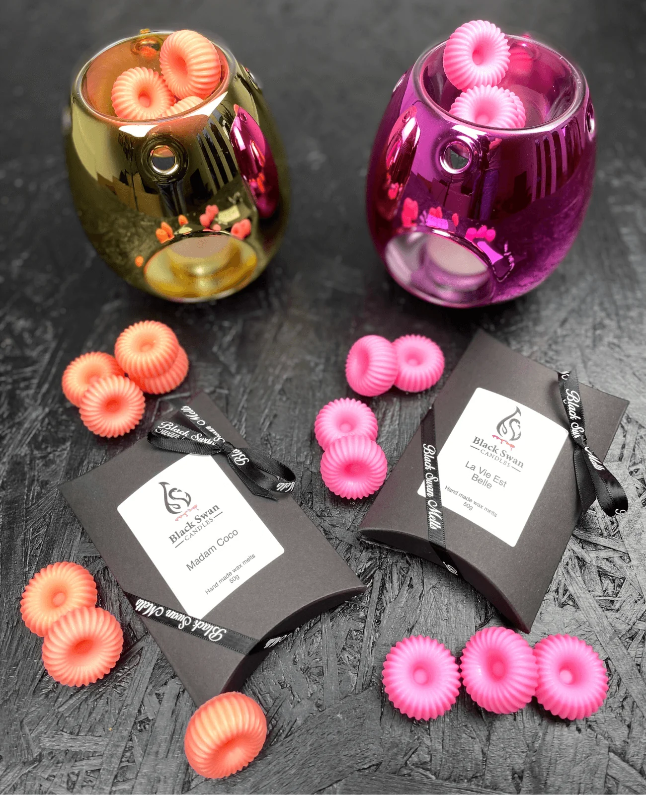 Black Swan Candles - Wax Melts Burner Pink Metalic