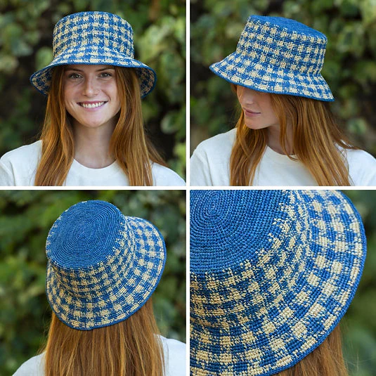 Bob Hat Raphia �?Blue | Artisan-Made Raffia Hat