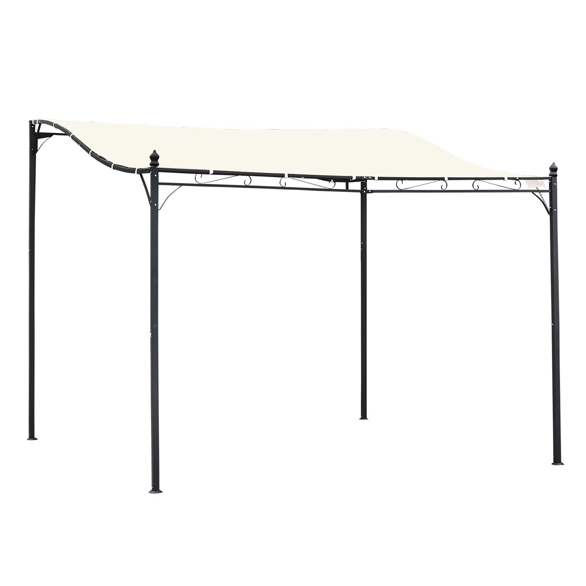 Outsunny Pergola Gartenpavillon Pavillon Überdachung Zelt Metall Creme 297x297cm
