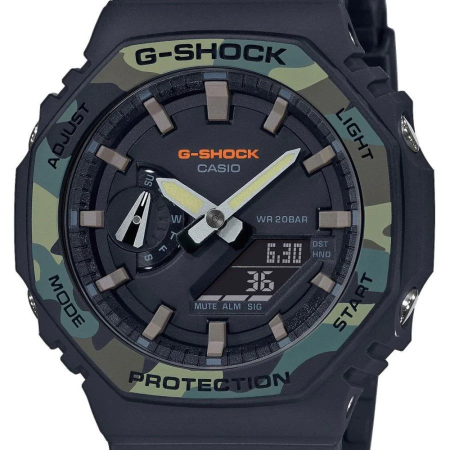 Orologio G-Shock GA-2100SU-1AER militare nero e camouflage