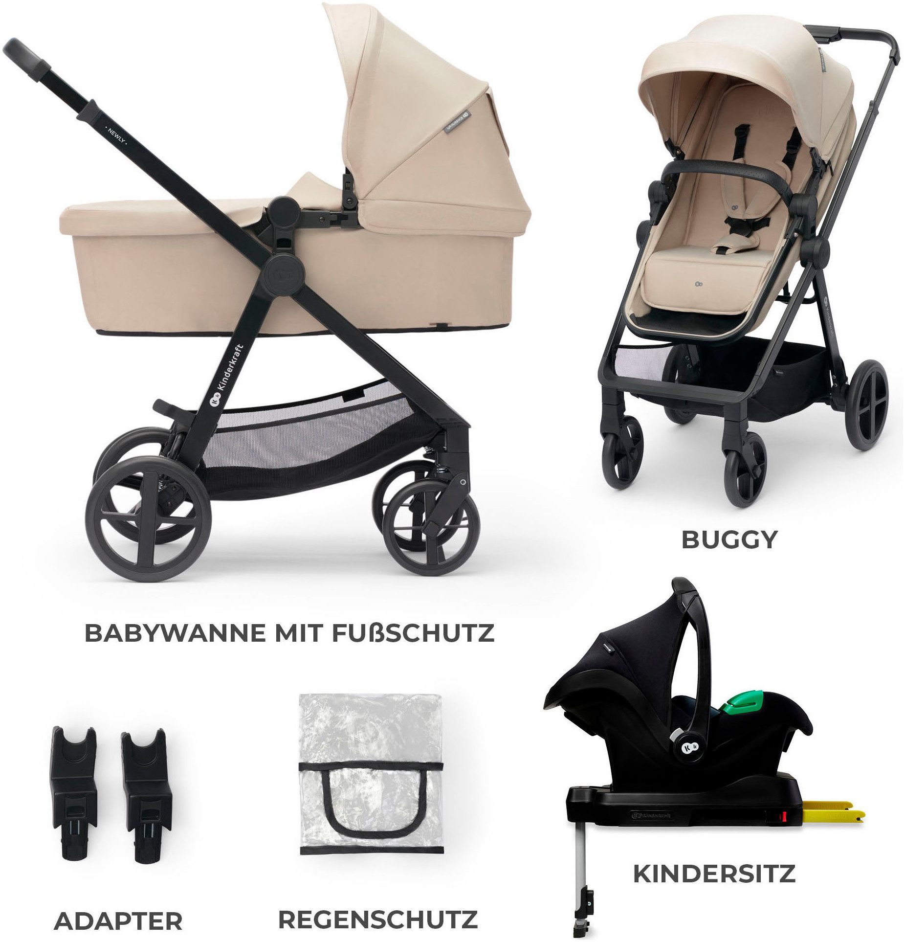 Kombi-Kinderwagen NEWLY 4IN1 MINK PRO