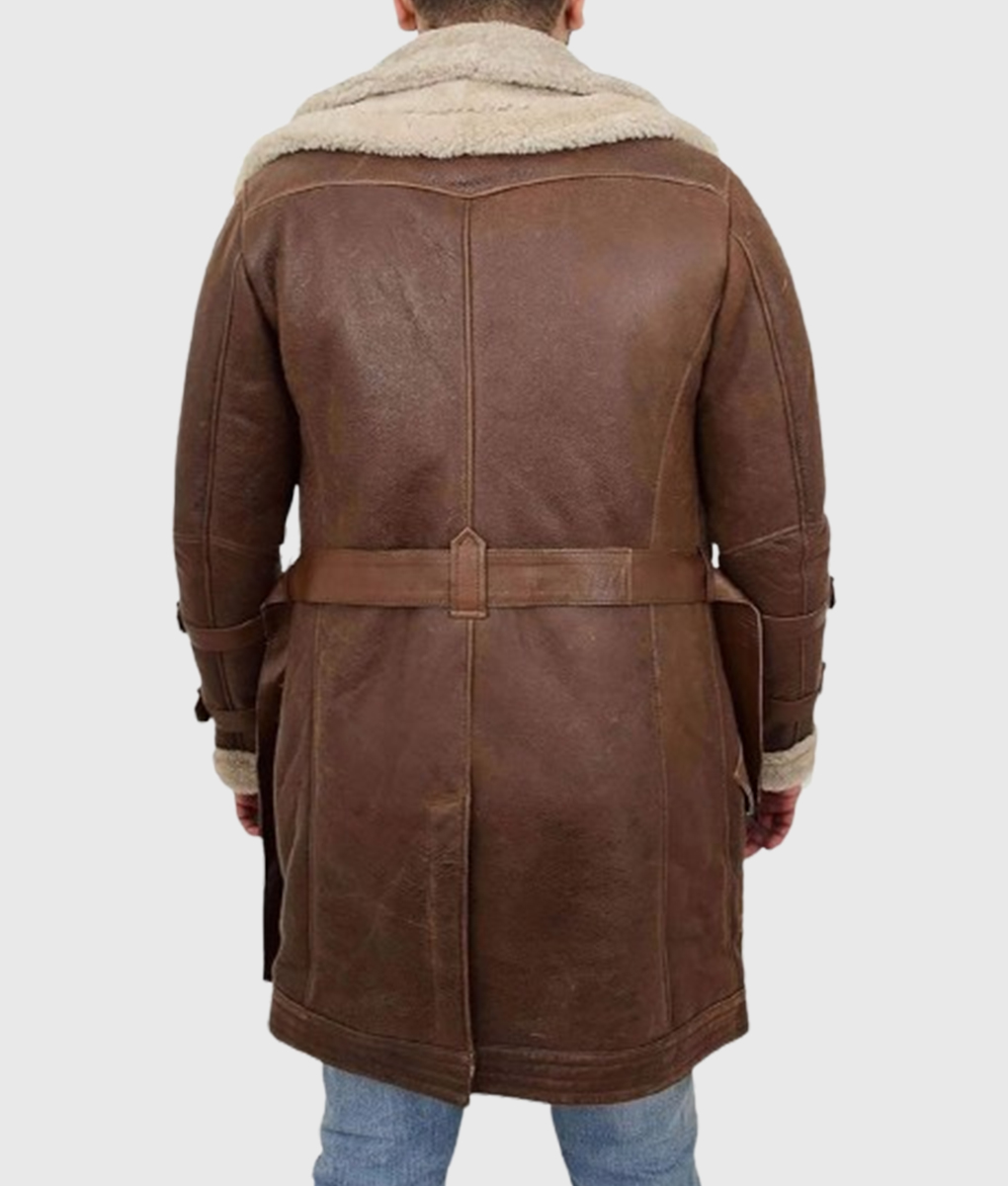Men’s Zolo Brown Leather Parka Jacket
