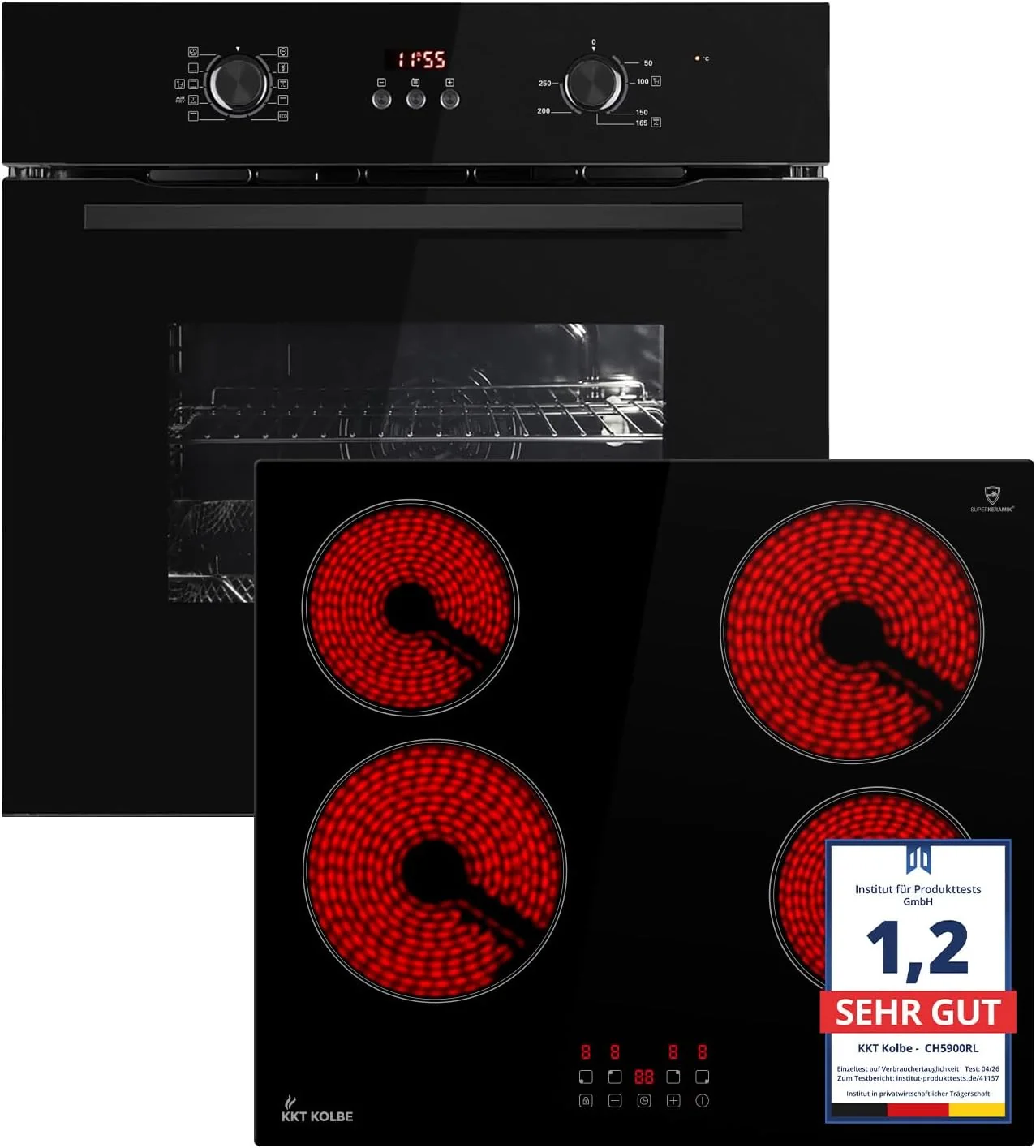 KKT KOLBE Herdset SET8010FBCH5900RL, 60 cm Backofen, 59 cm Kochfeld
