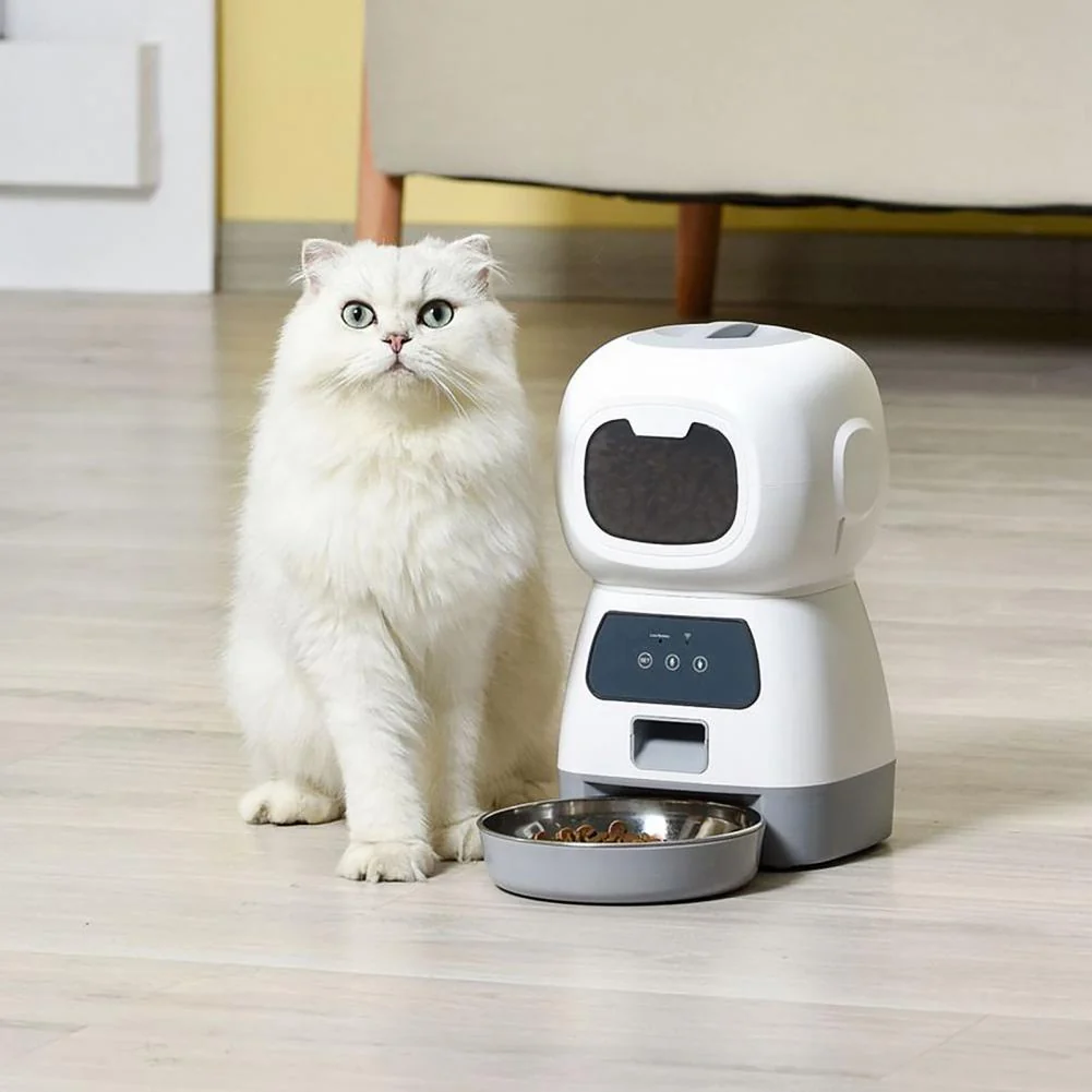 Smart Automatic Pet Feeder with Voice Recording | Programmable Meal Schedule | Dogs & Cats