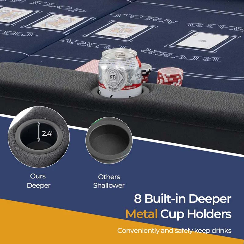8-Player Foldable Poker Table, 72
