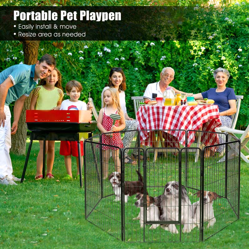 Eletriclife 40 inch Heavy Duty Pet Playpen Dog Fence with Door