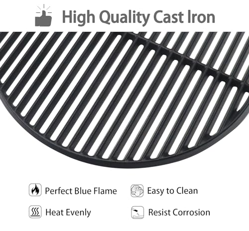 Plowo Griglie per griglia da 45,7 cm per grandi uova verdi, griglie di ricambio in ghisa per Kamado Joe KJ23RH Classic I, KJ 23RHC Classic II, KJ23NRHCI Classic III, Vision Grill VGKSS CC2, : Amazon.it: Giardino e giardinaggio