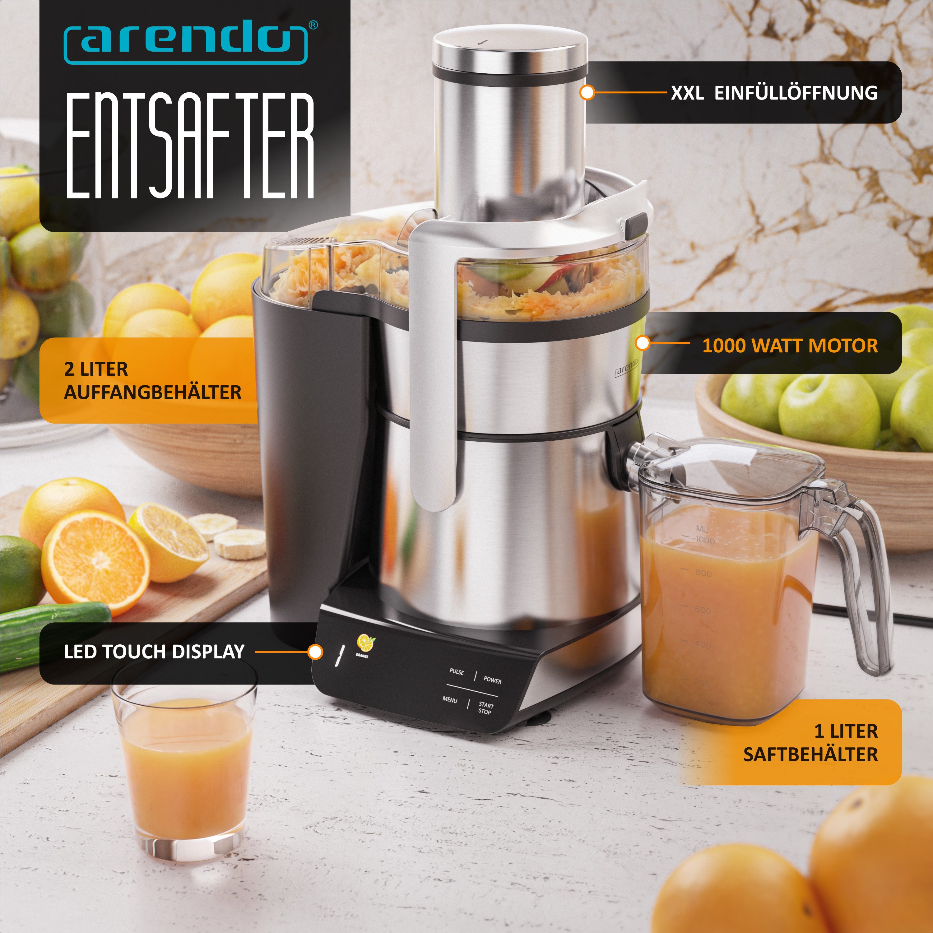 Zentrifugenentsafter Zentrifugaler Edelstahl digital Entsafter, Obst & Gemüse, Farbsymbole