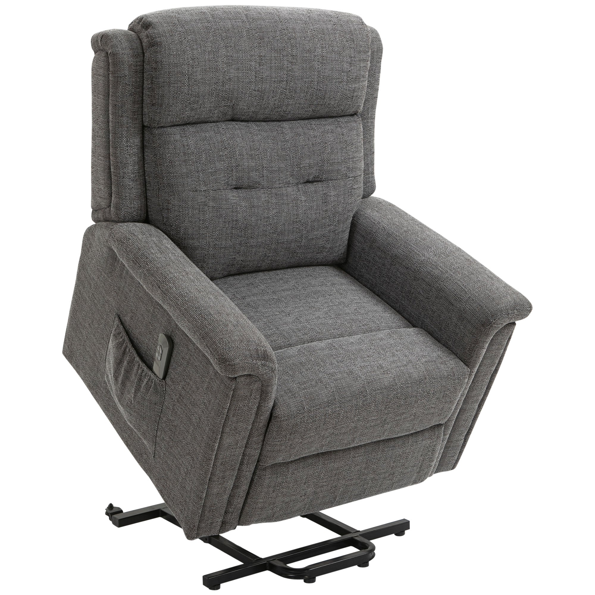 HOMCOM Sta-op stoel elektrisch verstelbaar Relaxfauteuil grijs