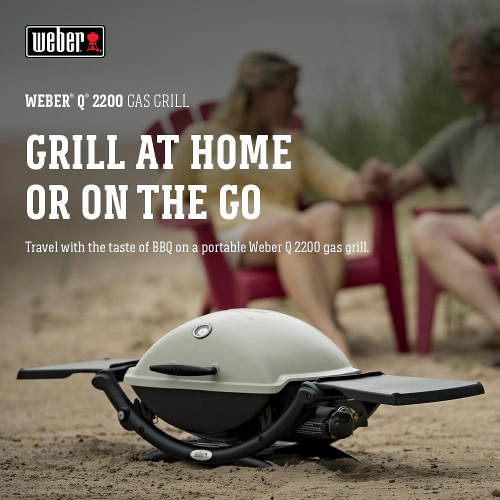 Weber Q 2200 Portable Gas Grill, 1-Burner, Titanium, 12,000 BTU, 280 sq in Cooking Area