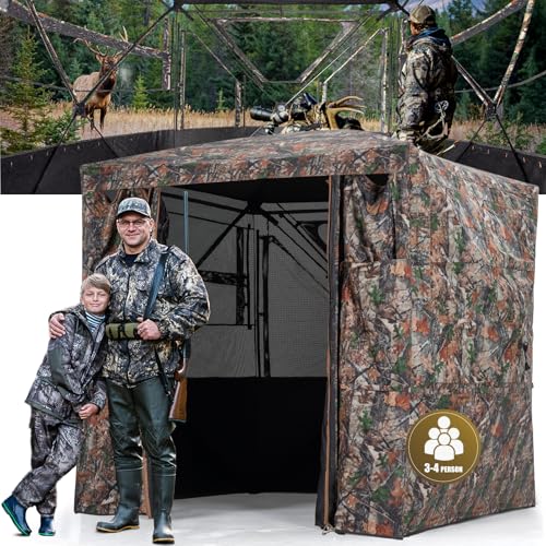 HUNTSEN Tenda da caccia per 3 4 persone, 270 gradi, con porta completamente aperta magnetica, tenda da terra pop up, portatile, resistente, per caccia al cervo e al tacchino : Amazon.it: Sport e tempo libero