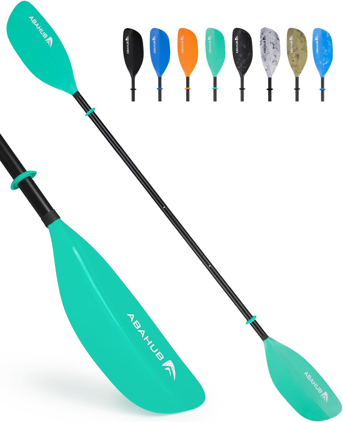 Abahub Pagaia Kayak 210 cm a 230 cm Regolabile Alluminio Doppia Remi Kayak Paddle Pagaie da Kayak per Kayak Barca a Remi Canoa Gambo in Lega di Alluminio Lame in Plasticain 12 Colori