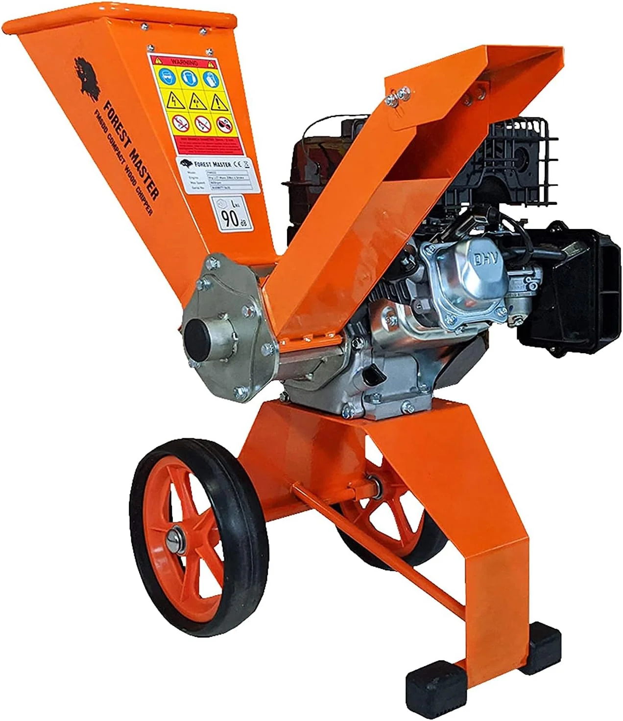 Forest Master Häcksler & Mulcher, Orange, FM6DD Benzin 4-Takt Motor Holz Garten Häcksler, 6 HP, 780 x 480 x 910