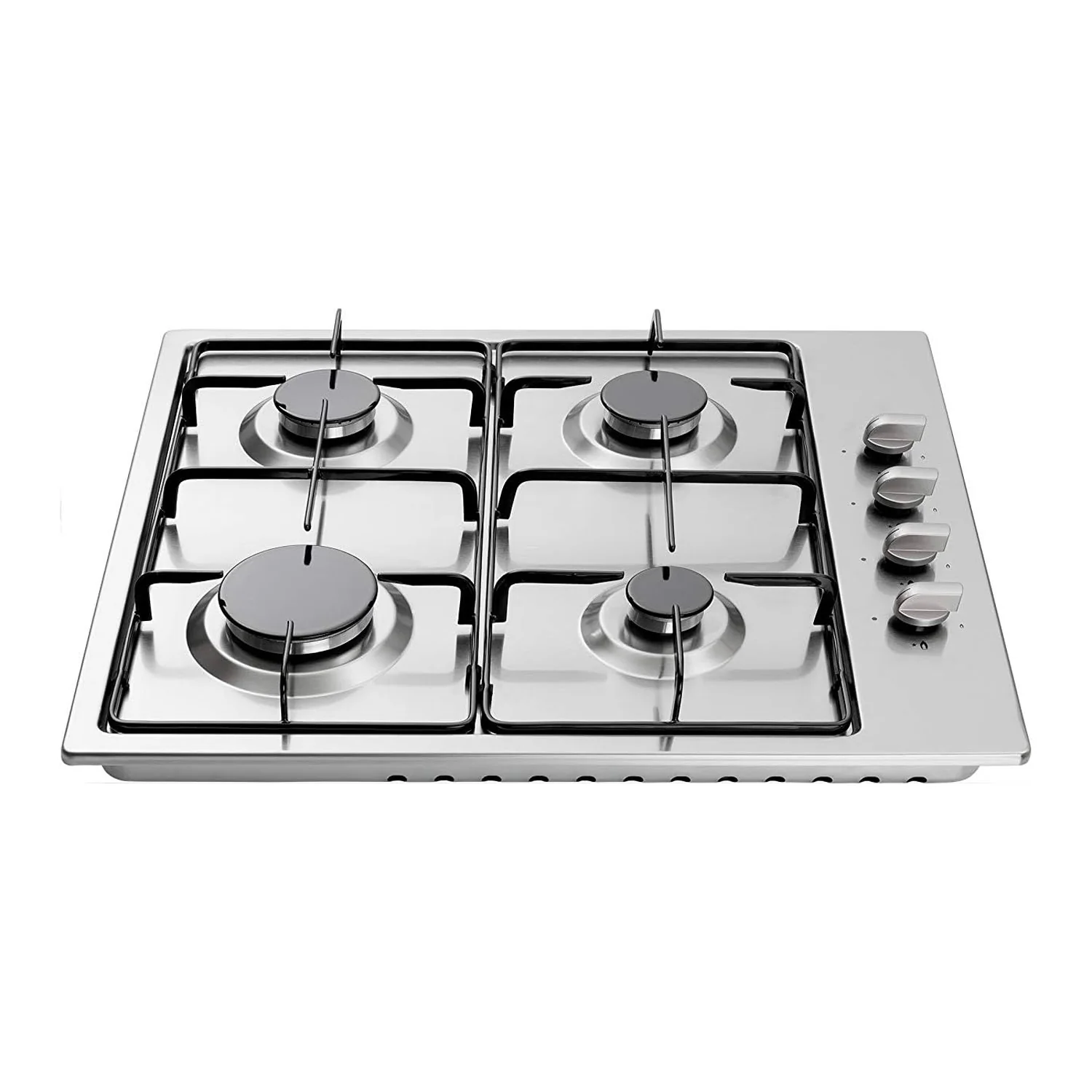 Piano Cottura 4 Fuochi A Gas In Acciaio Inox 50x58cm 220-240v