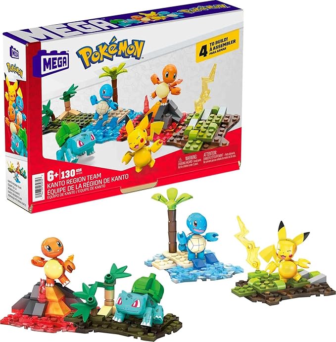 MEGA BLOKS - Pokemon: Kanto Region Team, 130 Piece Building Toy Set
