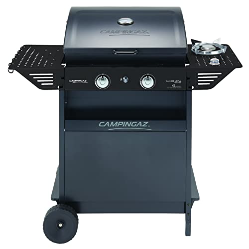 Campingaz Xpert 200 LS Plus Rocky Gas BBQ in Lava Stone, BBQ Cart with 2 Burners and 1 Lat Burner, Cover   Thermometer, Folding Side Shelf, Pot. 8,200 kW   2.1 kW Lat Burner : Amazon.it: Giardino e giardinaggio