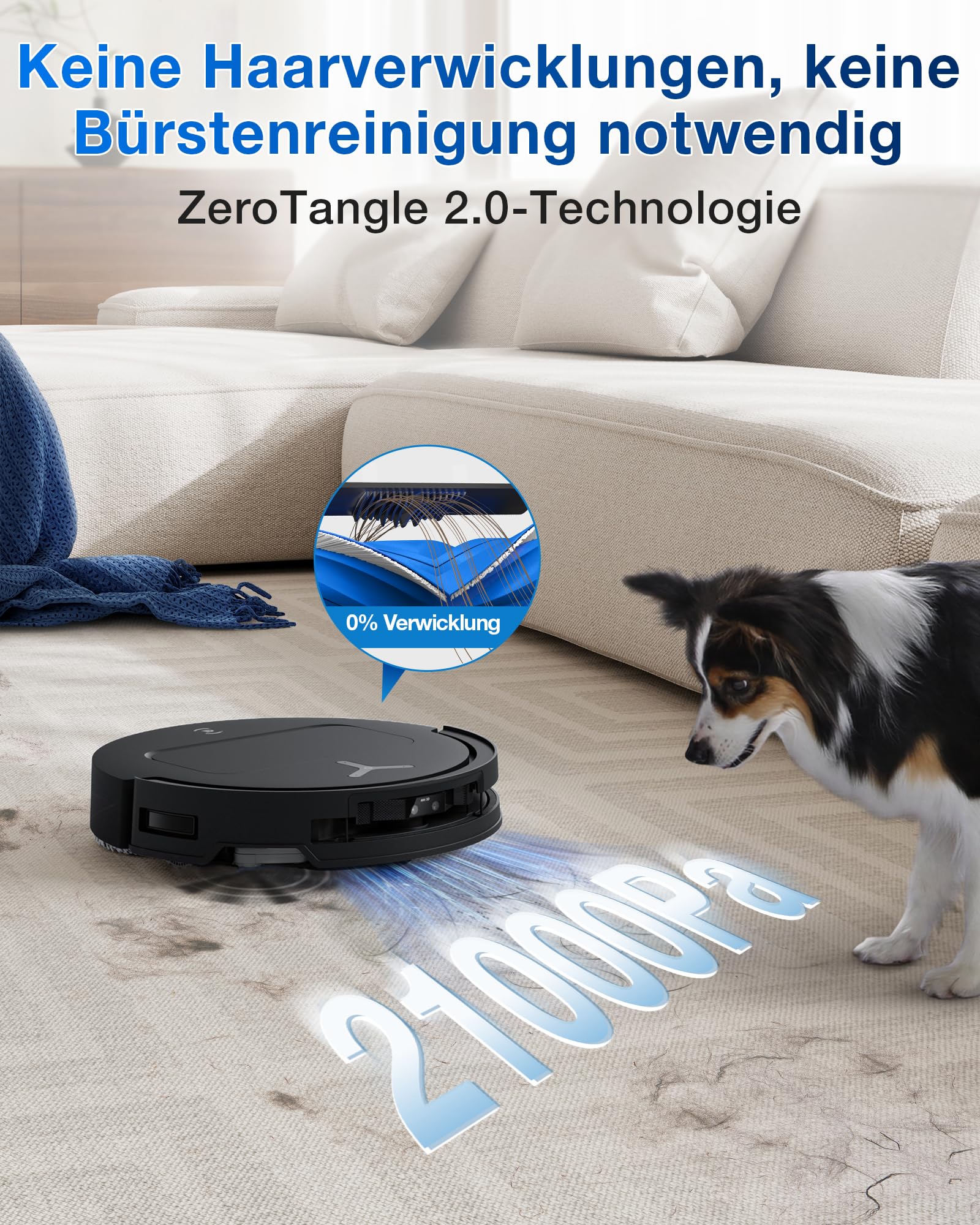 Saugroboter mit Wischfunktion DEEBOT T50 Omni, 21.000 Pa, ZeroTangle, mit All-in-One-OMNI-Station und AIVI 3D 2.0