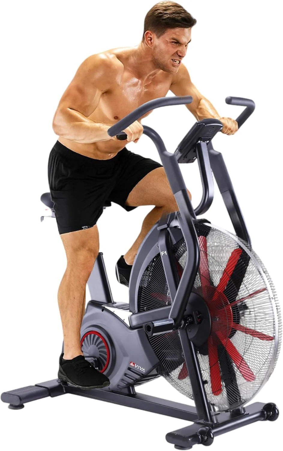 AsVIVA F1 Air Bike, Heimtrainer & Crosstrainer mit Luftwiderstand, leise