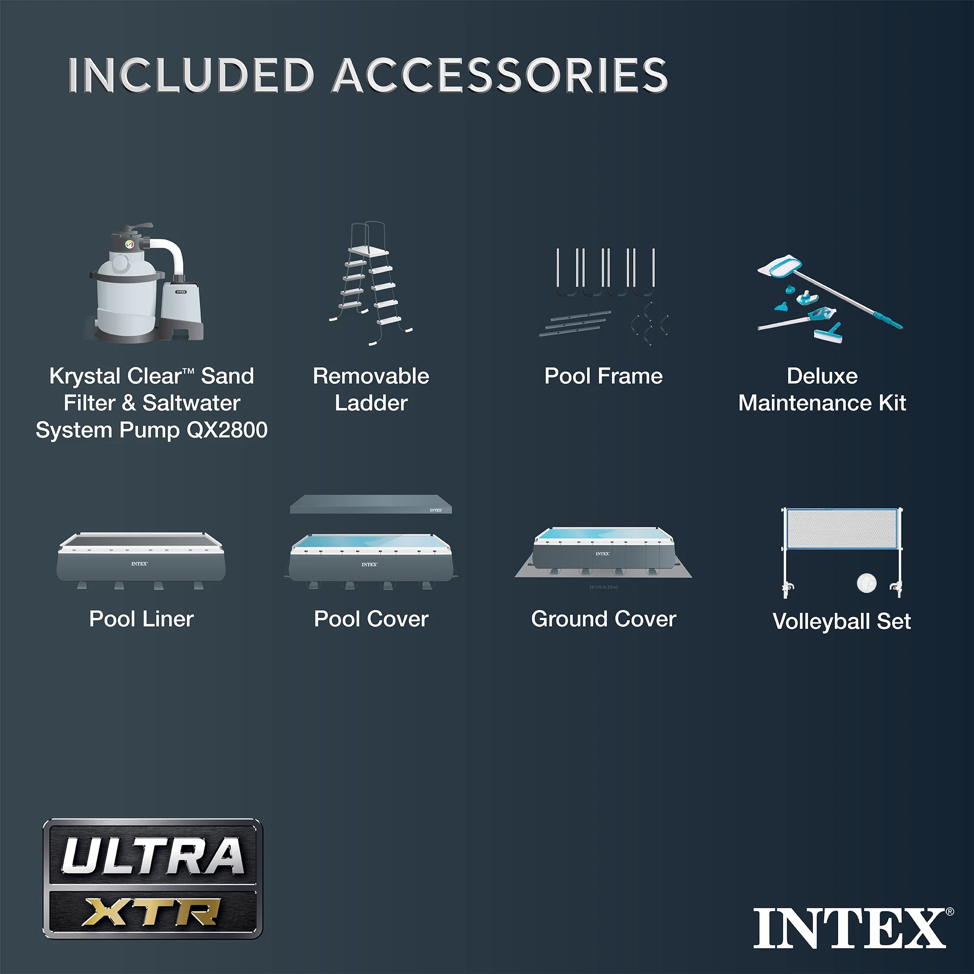 INTEX 24ft x 12ft x 52in Ultra XTR Above Ground Pool, Floats (2 Pack), & Inflatable Cooler