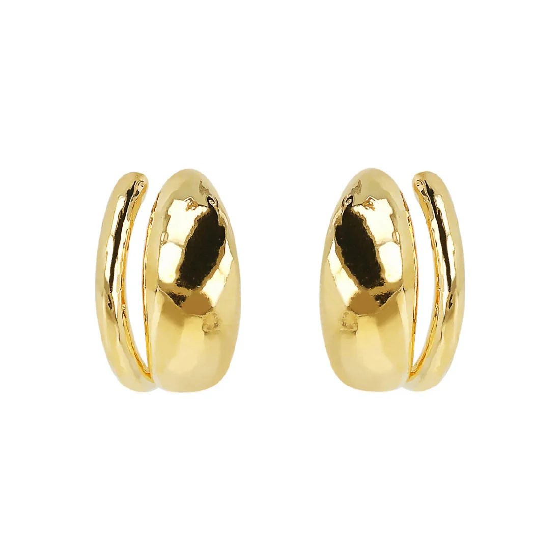 Orecchini Etrusca Gioielli doppi cerchi bombati WSET00708.YG
