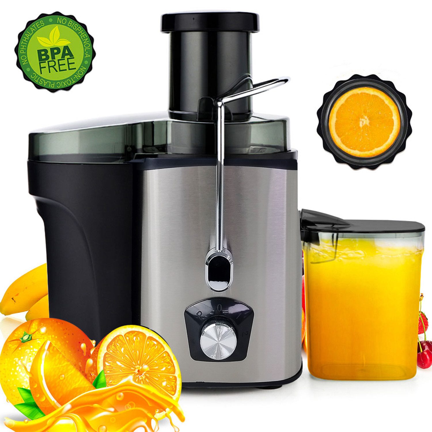 Entsafter Entsafter, Entsafter Gemüse und Obst, 600W Entsafter aus Edelstahl