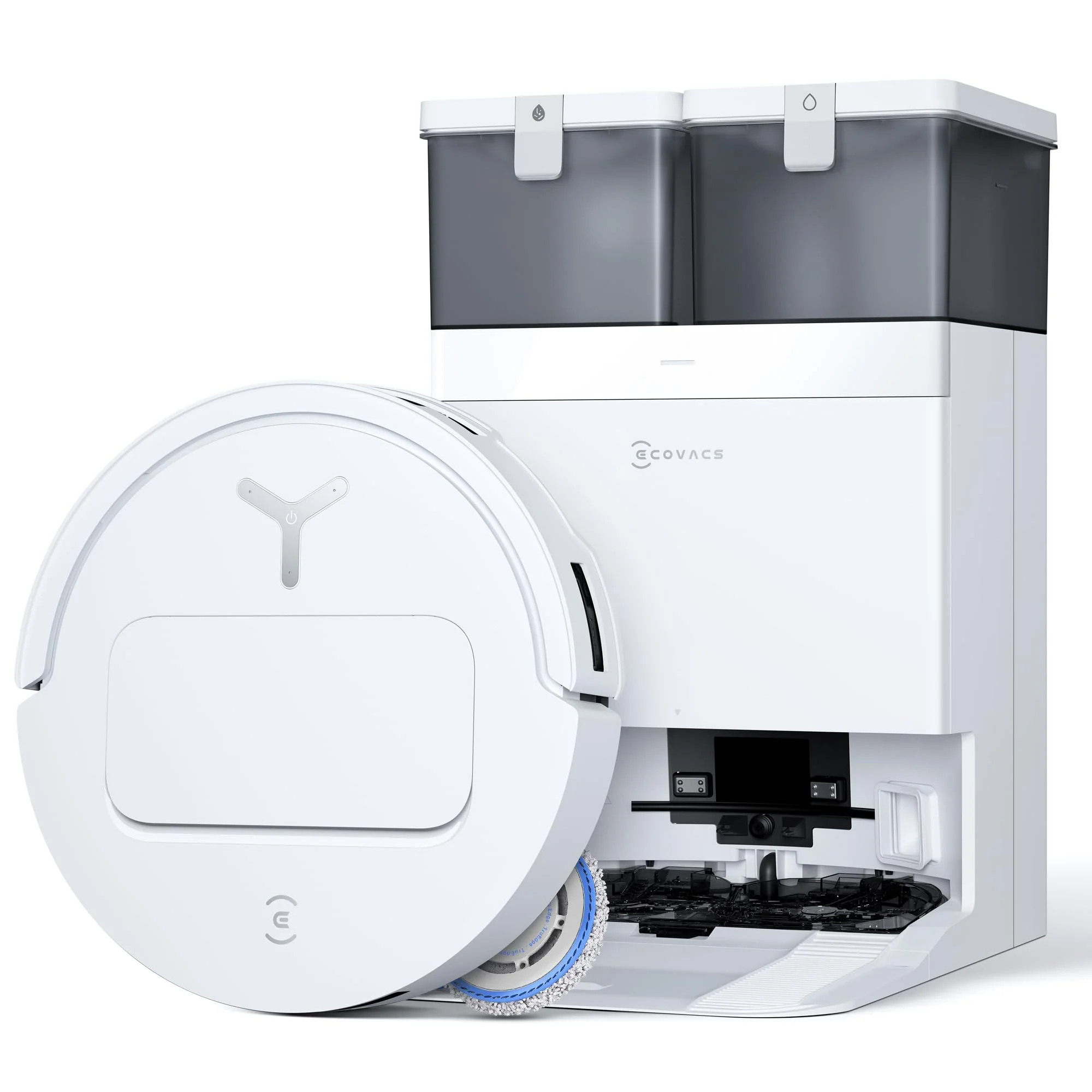 ECOVACS DEEBOT T50 PRO Omni Saugroboter mit Wischfunktion, Ausfahrende Seitenbürste und Wischmopp, 15.000 Pa, T30 PRO OMNI-Upgrade, Auto Zugabe von Reinigungslösung, Moppwäsche mit 75°C heißem Wasser