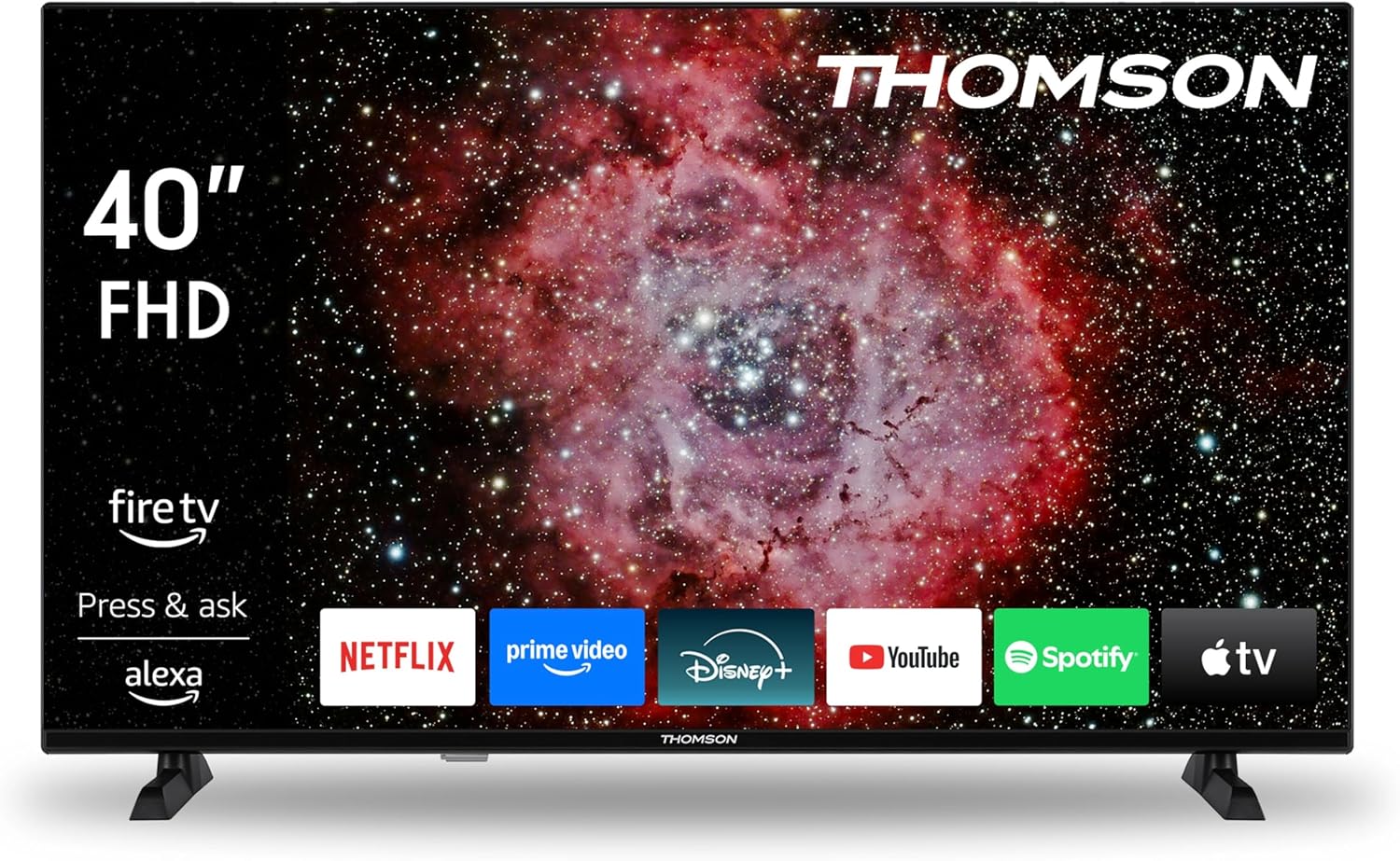 Thomson TV 40 Pollici (100 cm) FHD Smart Fire TV, Controllo Vocale Alexa, Triplo Tuner (DVB-T/T2/C/S/S2), Dolby Audio, DTS Virtual:X, HDR10, AirPlay, WiFi, Bluetooth, HDMI - 40FF2S34