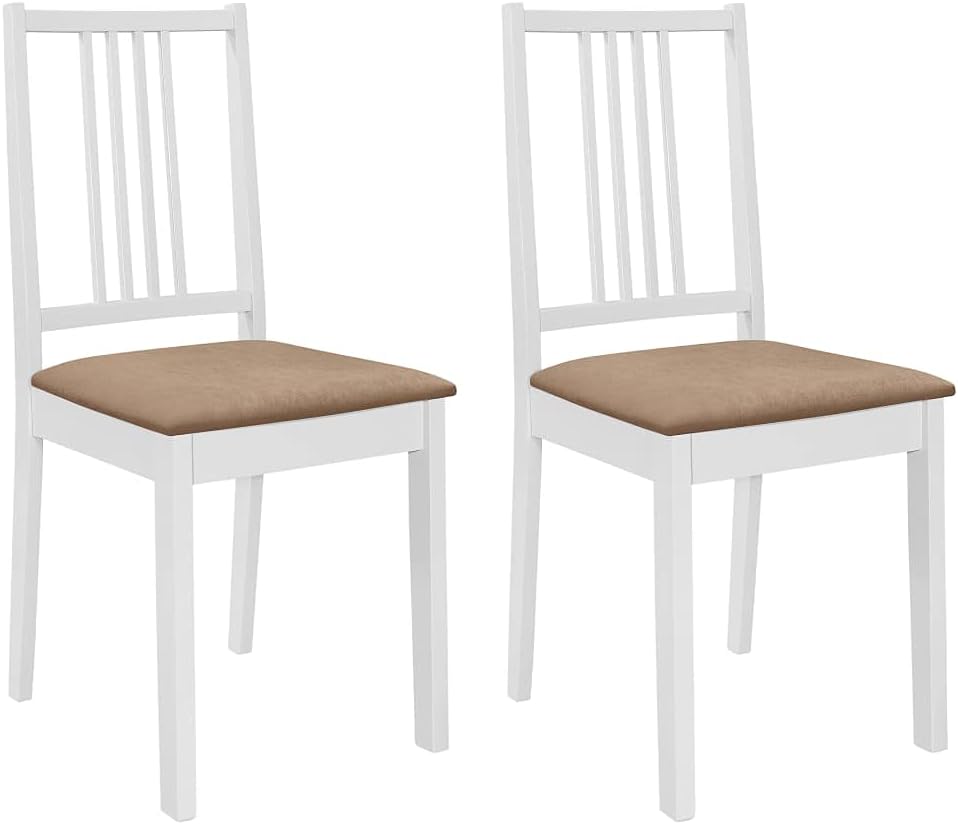 Set di 3 pezzi in legno massello di gomma con tavolo allungabile e 2 sedie in MDF bianco resistente design per una stabilità duratura e superficie espandibile stile moderno