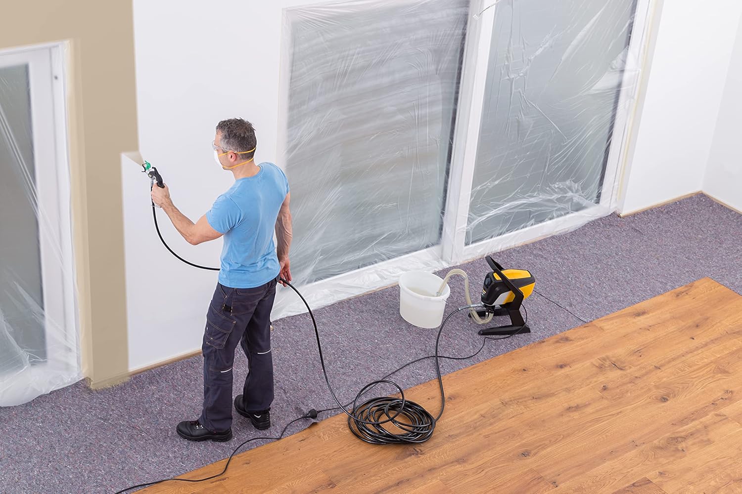 WAGNER Airless Farbsprühsystem Control Pro 350 M für Wandfarben, Latexfarben, Lacke & Lasuren, 15 m²-2 min, Druckregulierung, 110 bar, Schlauch 15 m