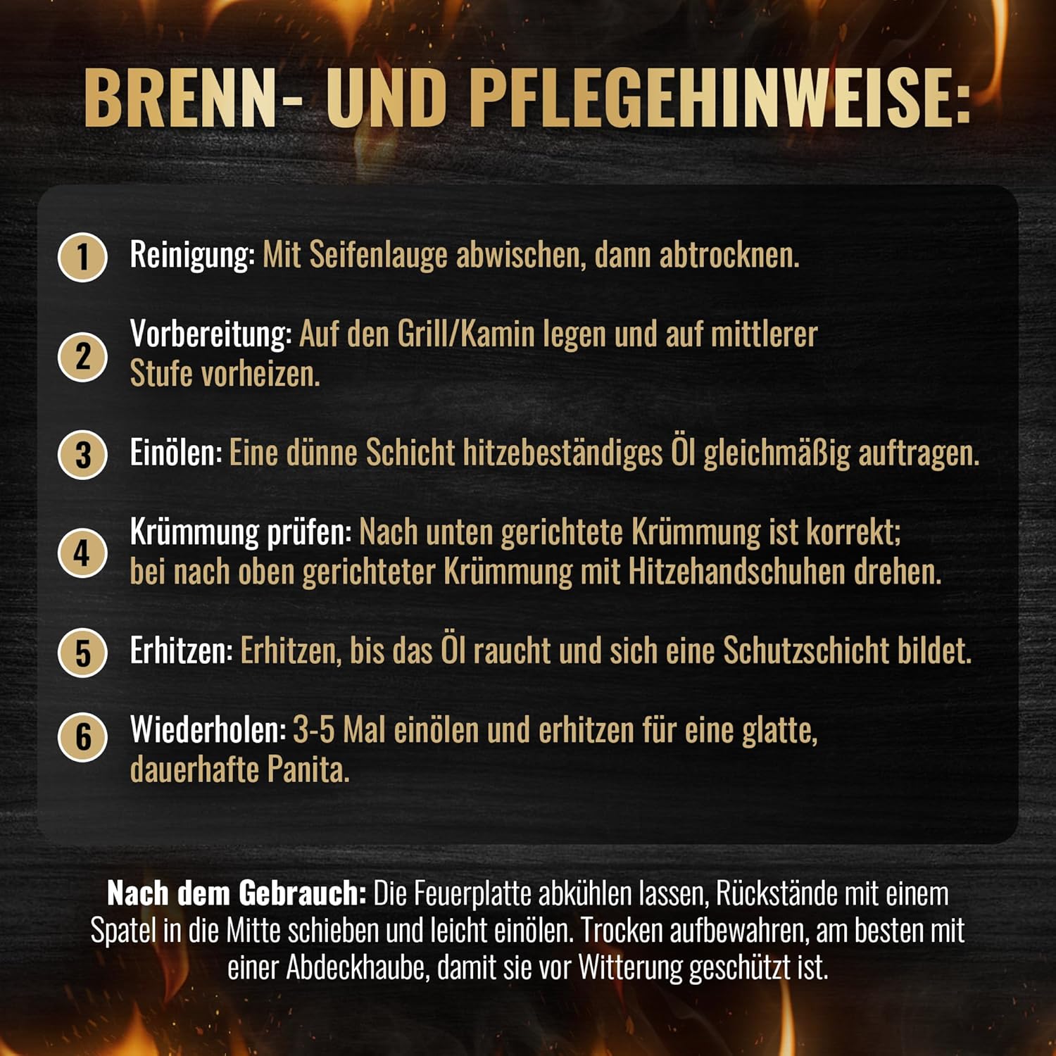 Feuerplatte für Kugelgrill Handgriffe 90 cm, 5 mm Stärke #921 – INKL. Grilleinsatz, Grillplatte für Feuertonne & Feuerschale, Massive Stahlplatte Plancha Grillring für BBQ & Teppanyaki