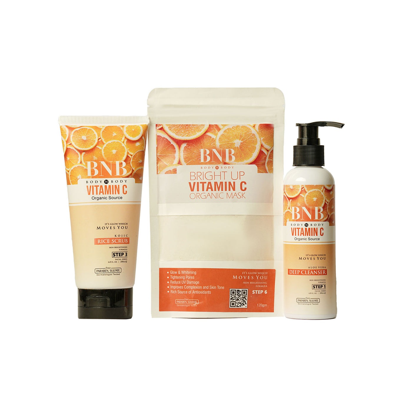 BNB Vitamin C Bright Up Kit (Cleanser + Scrub + Mask)