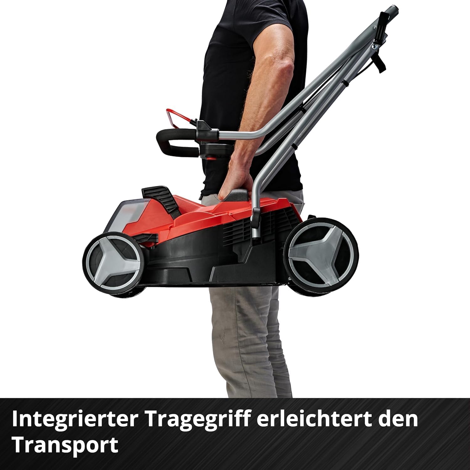 Einhell Akku-Rasenmher GE-CM 18/33 Li-Solo Power X-Change (18 V, 33 cm Schnittbreite, bis 200 m, Brushless, 30L Grasfangkorb, 25-65 mm Schnitthhe, ohne Akku)
