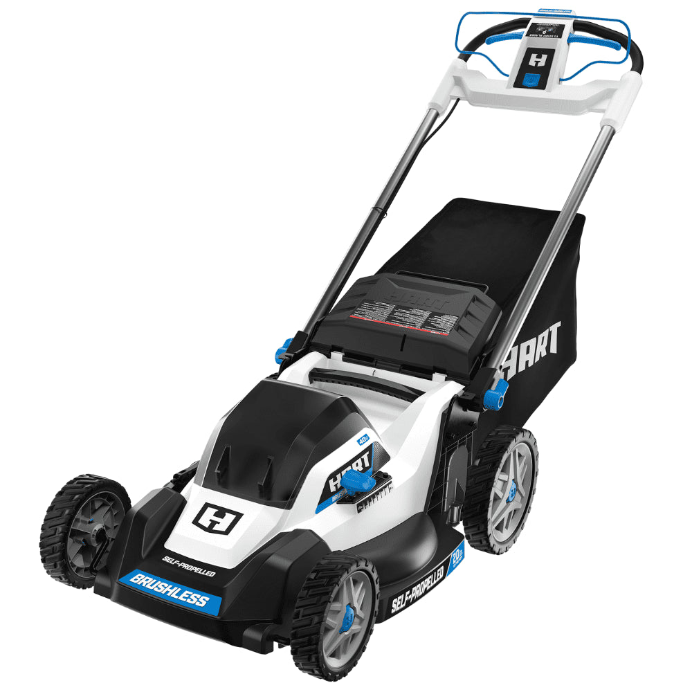 HART 40 Volt Cordless 20 inch Brushless Self Propelled Mower Kit, (1) 6.0 Ah Lithium Ion Battery