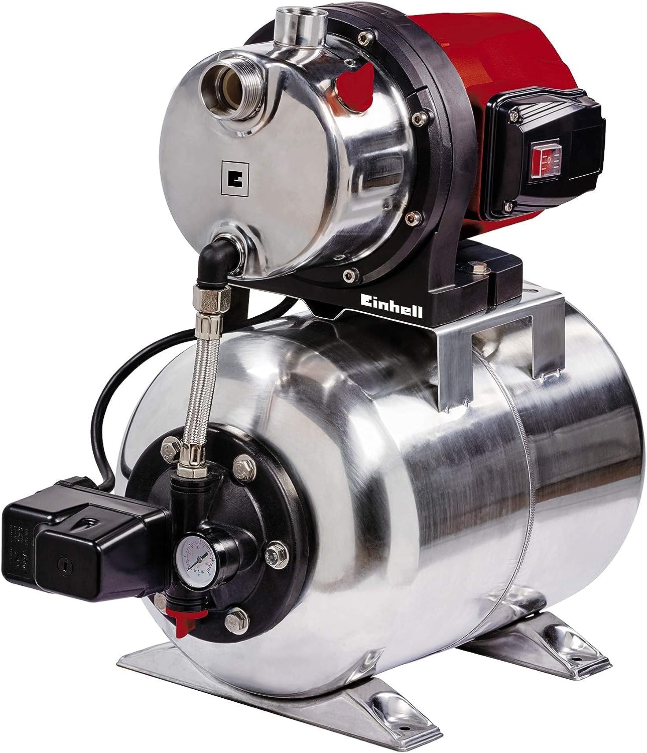 Einhell Hauswasserwerk GC WW 1250 NN 1200 W 5 bar 5000 L/h 50 m wartungsfreier Motor 20 L Edelstahldruckkessel