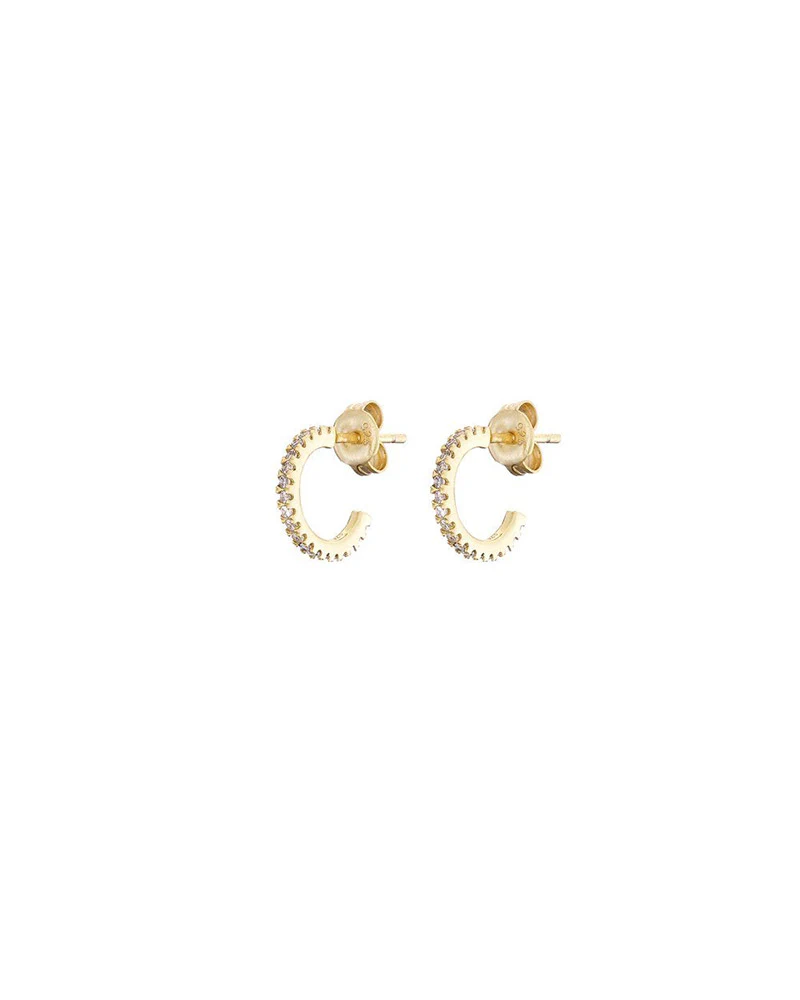 Mary-K Gold Pave Mini Hoops