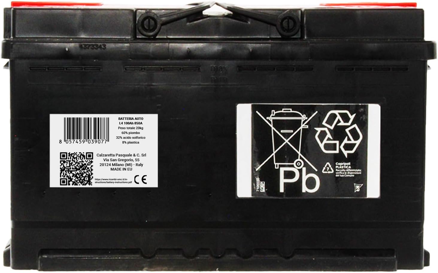 Batteria auto SPEED MAX L4100 100AH 850A 12V = FIamm 100Ah DX+ Pronta all'uso
