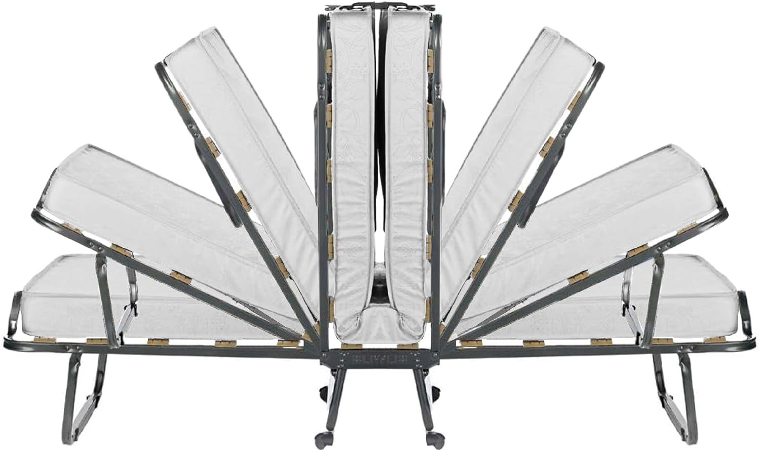 Talamo Italia Letto Pieghevole Deva, Brandina con Rete 12 doghe, Materasso Incluso, Lettino salvaspazio, 100% Made in Italy, 80x190h37 cm, Custodia Protettiva su Richiesta, Bianco, 190 cm