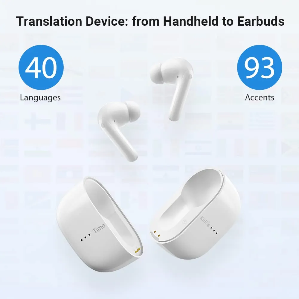 Timekettle M3 Language Translator Earbuds, Two Way, with APP for 40 Languages & 93 Accents Online