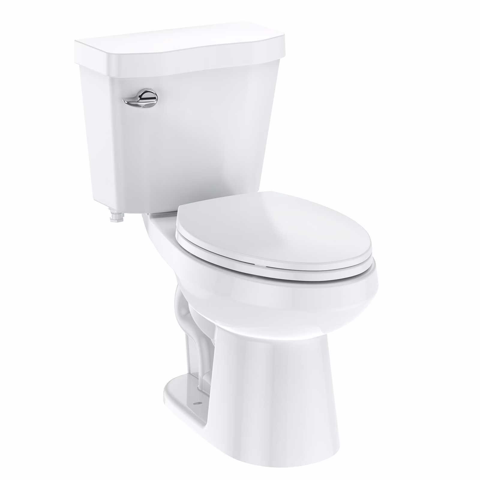 Two-Piece Elongated 1.28 GPF Siphonic Flush Toilet with Soft Close Seat, Universal Height ADA Cotton White (Toilet Seat Included)