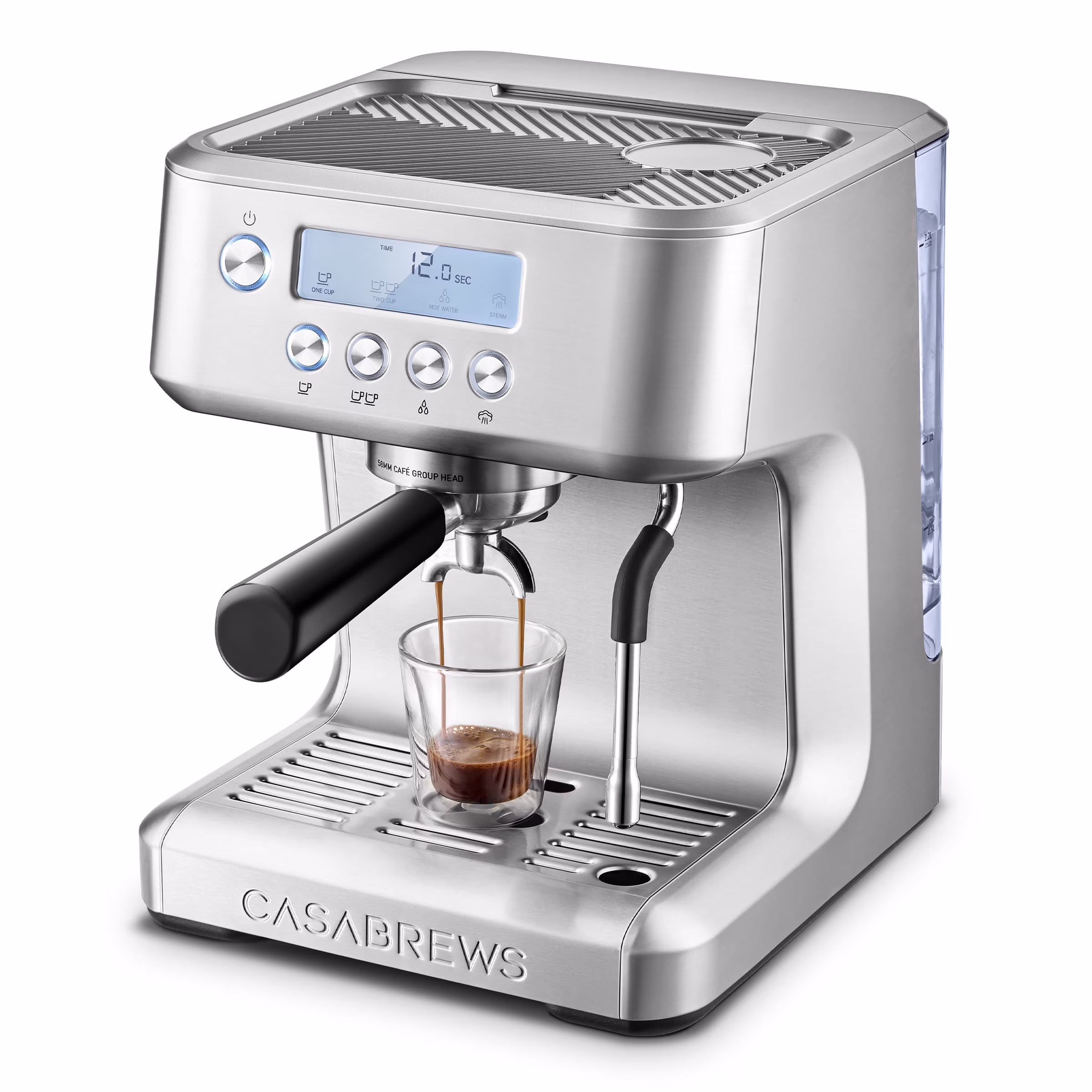 CASABREWS Ultra Semi-Automatic Espresso machine: 20 Bar, Stainless Steel, Milk Frother, Temperature Control - Americano, Latte, Cappuccino