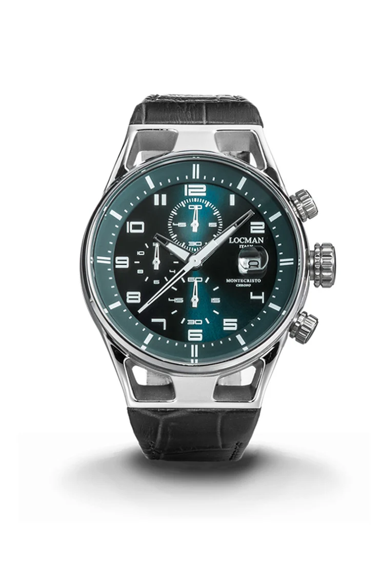 Locman Montecristo Chrono 41mm verde cinturino pelle 0542A19S-00PTWHPK