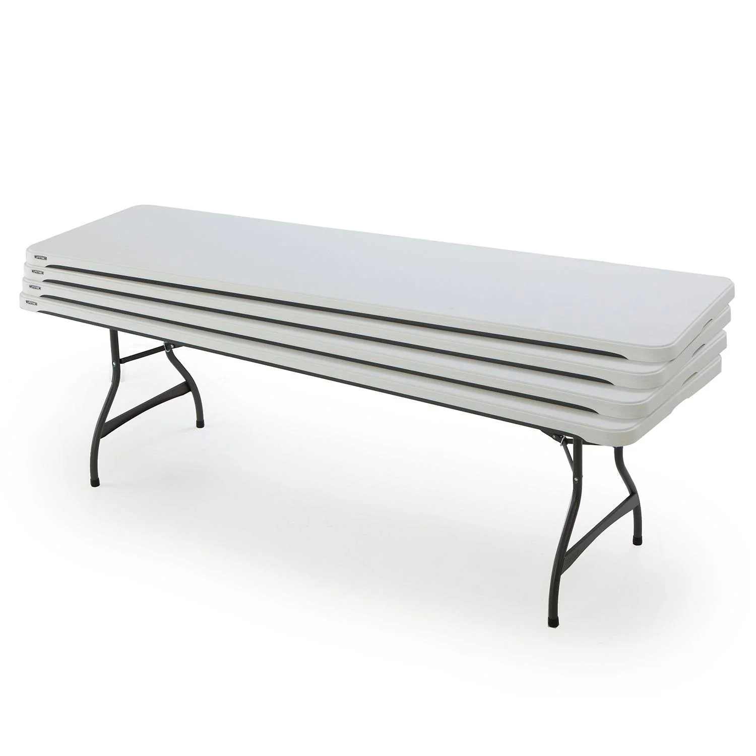 2025 Lifetime 4-Pack Commercial Stacking 8 ft Folding Table - White (80344)