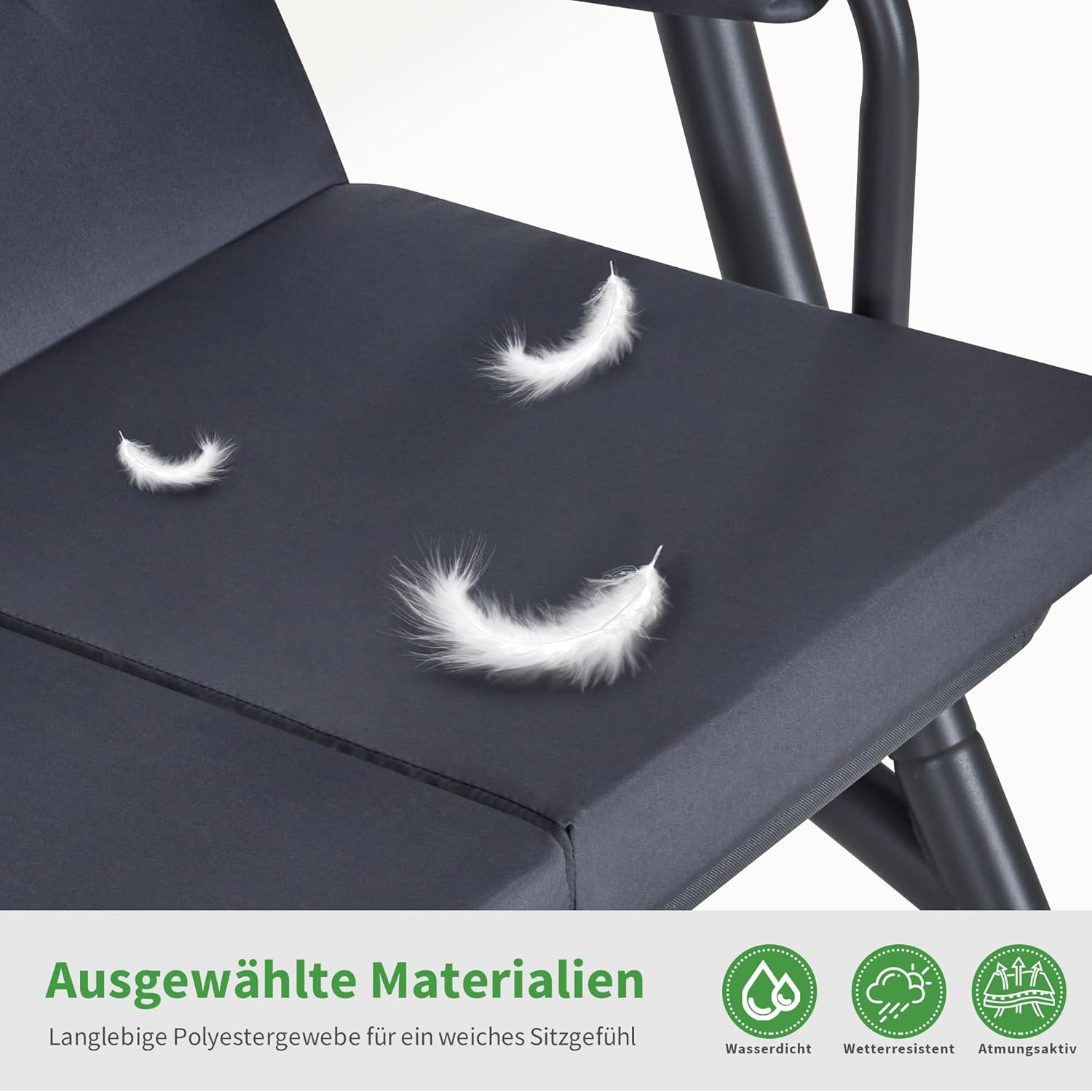 M MCombo Dondolo Hollywood a 3 posti con funzione sdraio, 3 cuscini extra spessi e ganci silenziosi, altalena da giardino silenziosa portata fino a 300 kg, 193 x 119 x 185 cm, resistente alle